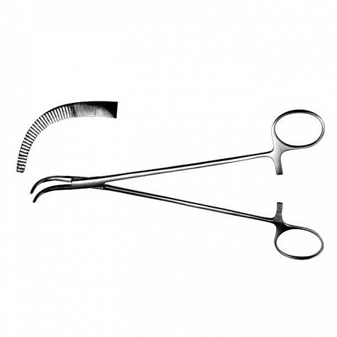 Зажим для желчных протоков изогнутый, 190мм