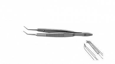 Пинцет шовный по Кастровьехо, изогнутый под углом F-6141