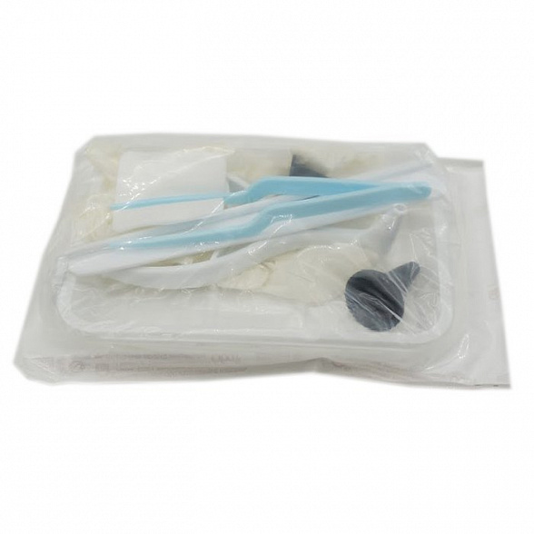 Набор оториноларингологический "ЕВАЛОР" тип-1 (зеркало носовое тип 2 № 30, зеркало гортанное, шпатель для языка двухсторонний, воронка ушная №1, № 3, пинцет ушной штыкообразный, перчатки, салфетка 50х50 -3 шт, лоток) ,10 компл