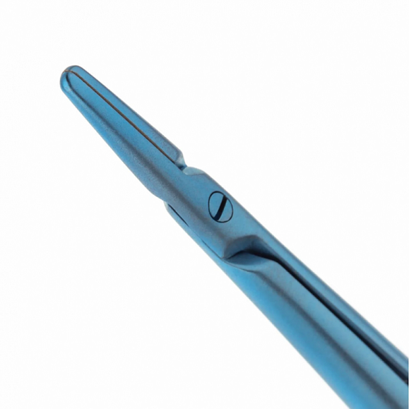 Иглодержатель микрохирургический, прямая рабочая часть, толщина ручки 8 мм, ширина рабочей части 1,5 мм, общая длина 160 мм, замок - L, титан