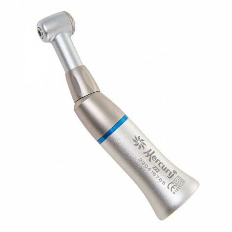 222 - угловой наконечник с кнопочным зажимом бора, 1:1, Mercury