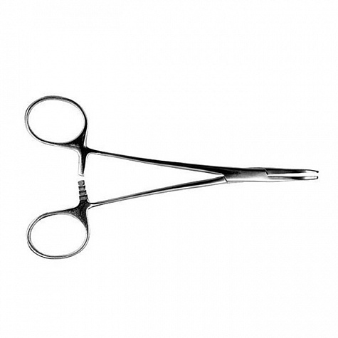 Зажим кровоостанавливающий Москит изогнутый по плоскости