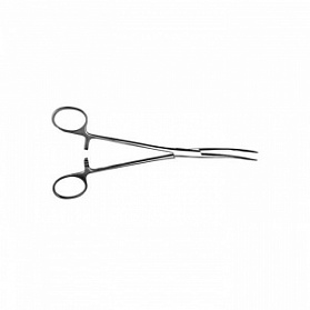 Зажим кровоостанавливающий зубчатый изогнутый № 2, 196 мм