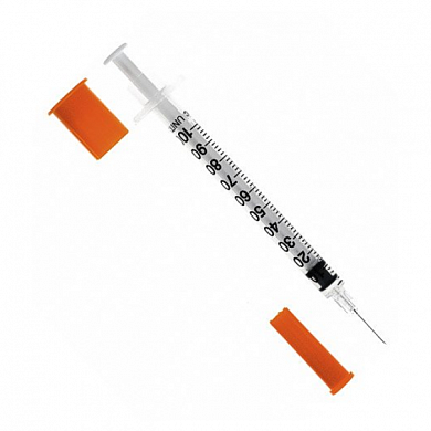Шприц 1,0 мл. инсулиновый U - 100 (3-х) SFM, одноразовый стерилизованный с интегрированной иглой 0,33 х 12,7 - 29G, 10 шт