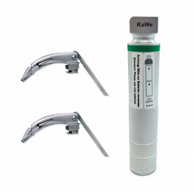 Ларингоскоп с набором клинков (№ 2,4) для проведения затрудненной интубации, на батарейках, LED лампа, сменный световод