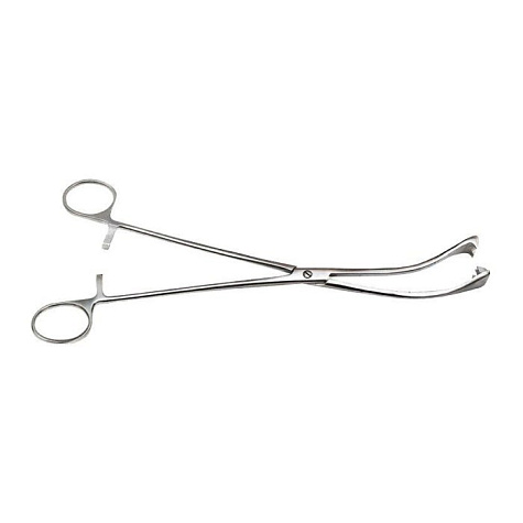 Щипцы маточные трехзубые, изогнутые для оттягивания матки, 260 мм Surgiwell