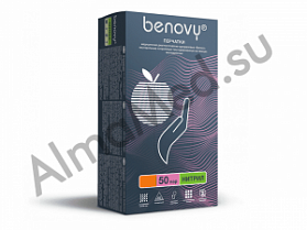 BENOVY Nitrile MultiColor, нитриловые, текстурированные на пальцах, РОЗОВЫЕ, XS, S, M, L, XL, 50 пар в упаковке (L)