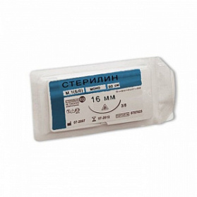 Шовный материал Стерилин мононить синий М 4 (1), игла колюще-режущая, 30 мм, 1/2 (90 см)