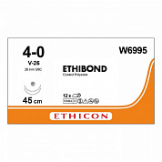 Шовный материал ЭТИБОНД Эксел 4/0. 90 см. белый Кол.-реж. 26 мм х 2. 3/8 Ethicon