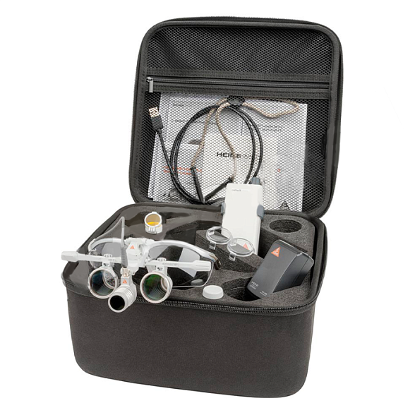 Осветитель медицинский налобный LED LoupeLight с принадлежностями в наборе (HR 2,5 x/420) Heine