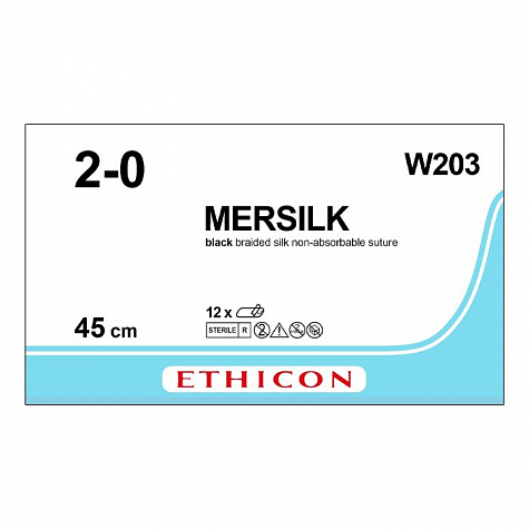 Шовный материал ШЕЛК 2/0. 17х45 см. черный лигатура Ethicon