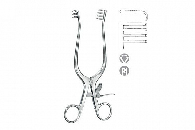 Ранорасширитель с кремальерой с тупыми зубцами, по WEITLANER, 20 см KLS Martin