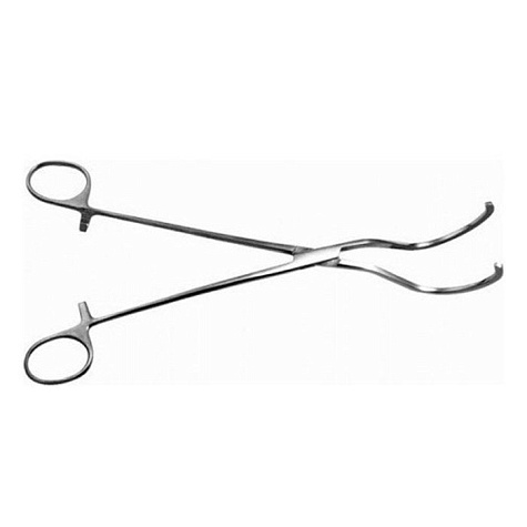 Зажим с кремальерой для ушка сердца №1 изогнутый, 260 мм