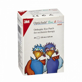Повязки глазные клеящие Opticlude Comfort Mini 5х6,2 см. цветные (40 шт/упак.) 3M