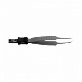 Биполярный пинцет короткий с изогнутыми игольчатыми кончиками