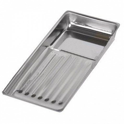 Лоток стоматологический ЛМС (Сталь: AISI 430) - "МЕДИКОН", 195х90х25 на 8 инструментов