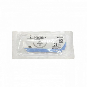 Шовный материал ПРОЛЕН 0, 100 см, синий Кол. масс. 40 мм, 1/2 Ethicon