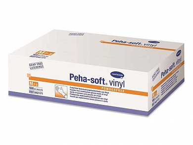 PEHA-SOFT Vinyl Диагностические перчатки из винила, без пудры, 100 шт, Германия (S (маленькие))