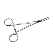 Зажим д/врем.пережат.сосудов с кремальер изогнут./плоск., R60, 212мм