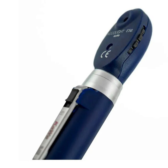 Офтальмоскоп карманный PICCOLIGHT E 56 (с ЛЭД лампой 2,5В) sky (темно-синий), сумочка в комплекте, KaWe