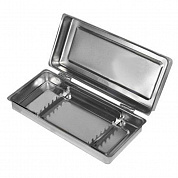 Лоток стоматологический ЛМСК - "МЕДИКОН", 195х90 на 8 инструментов с крышкой и ложементом