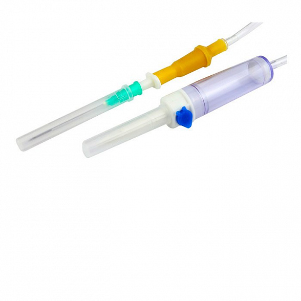 Система ИНФУЗИОННАЯ для переливания растворов (пластиковый шип), игла 0,80 х 40 - 21G, SFM, 15 шт