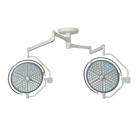 Потолочный двухблочный светодиодный операционный светильник Паналед-160/160 с видеокамерой HD и рычагом для монитора с кронштейном