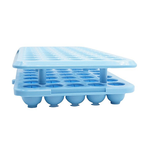 Штатив пластиковый на 50 отверстий для пробирок D 10-18 мм, голубой, АБС-пластик