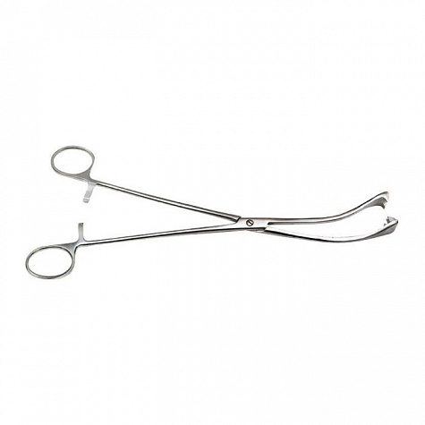 Щипцы маточные трехзубые, изогнутые для оттягивания матки, 260 мм Surgiwell