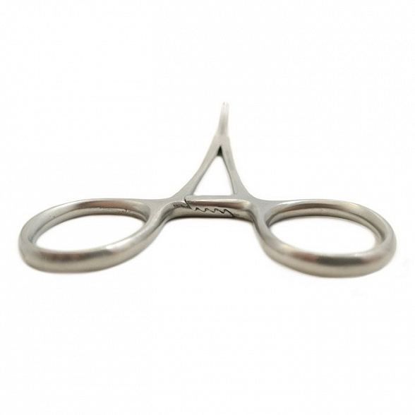 Зажим кровоостанавливающий 1х2 зубый зубчатый изогнутый N3 200 мм