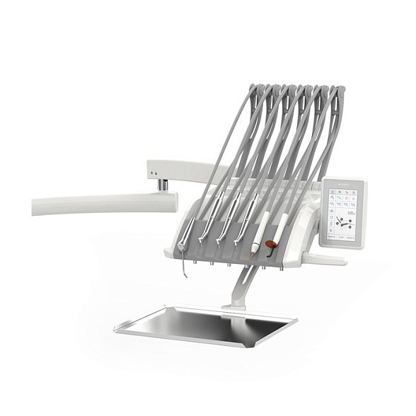 SILVERFOX 8000C-SRS0 PRO – стоматологическая установка с верхней подачей и с мягкой обивкой