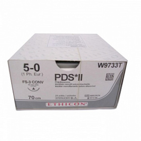 Шовный материал ПДС II 5/0. 70 см. н/окр Реж. 16 мм. 3/8 Ethicon