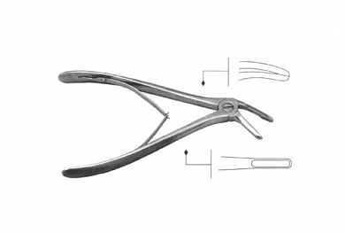 Кусачки костные для операций на позвоночнике с удлиненными ручками (по Янсену)