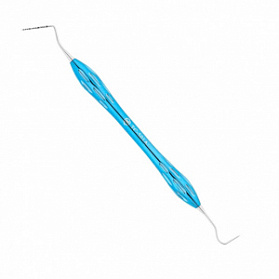 Зонд двусторонний, длина градуированной рабочей части 17,5 мм, толщина кончика рабочей 0,5 мм, общая длина 185 мм, рабочая часть - нержавеющая сталь, рукоятка - титан