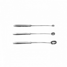 Комплект ложек нейрохирургических овальных жестких острых