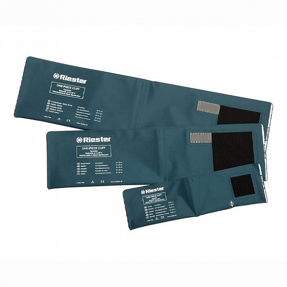 Манжета детская дезинфицируемая на липучке синяя(для обхвата руки 13-17 см (размер 34,5х10 см), 1 шланг) Riester