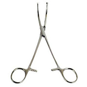 Зажим Kocher изогнутый 200 мм (Зажим к/о, 1х2, зубчатый, изогнутый №3, 200 мм Sammar