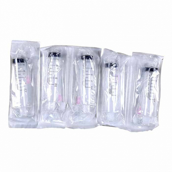 Шприц 50 мл (3-х) SFM, одноразовый стерильный с иглой 18G (LUER LOCK), 5 шт