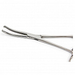 Зажим кровоостанавливающий 1х2-зубый зубчатый изогнутый №1 ПТО Медтехника