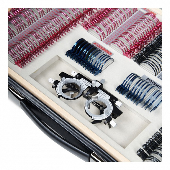 Набор пробных очковых линз с оправой на 266 линз (металл)