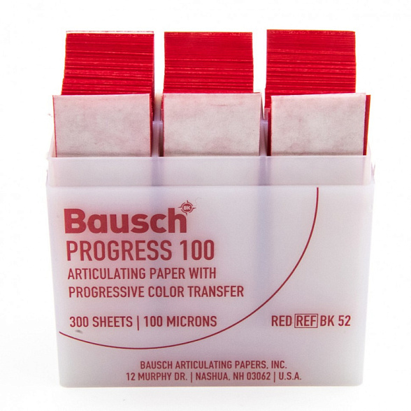 BK 52 бумага артикуляционная Bausch 300 листов красная 100 мкм