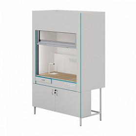 Вытяжной шкаф с сантехникой и столешницей из керамогранитной плитки Теолаб ШВ-1500 КГ-С-Комфорт