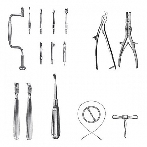 Набор инструментов хирургических нейрохирургический (для трепанации черепа) ПТО Медтехника