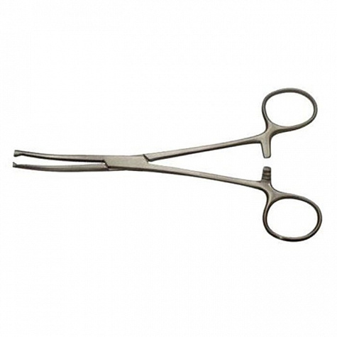 Зажим кровоостанавливающий 1х2-зубый зубчатый изогнутый №2 ПТО Медтехника