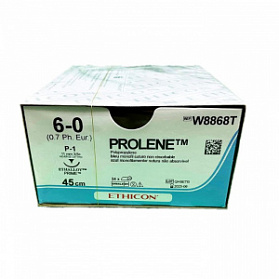 Шовный материал ПРОЛЕН 6/0, 45 см, голубой Прайм обр.-реж. 11 мм, 3/8 Ethicon