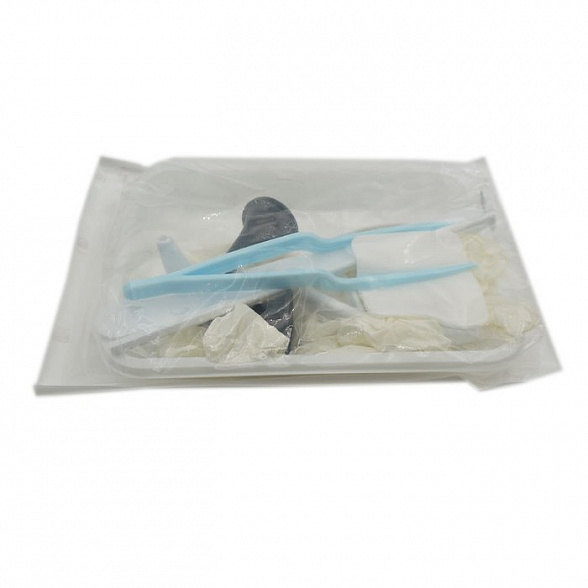 Набор оториноларингологический "ЕВАЛОР" тип-1 (зеркало носовое тип 2 № 30, зеркало гортанное, шпатель для языка двухсторонний, воронка ушная №1, № 3, пинцет ушной штыкообразный, перчатки, салфетка 50х50 -3 шт, лоток) ,5 компл