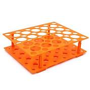 Штатив пластиковый для пробирок на 50мл и 15мл, по 20 отверстий, оранжевый, ПП