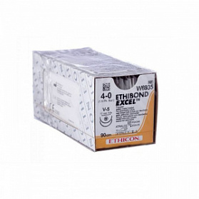 Шовный материал ЭТИБОНД Эксел 4/0. 90 см. зеленый Кол.-реж. 17 мм х 2. 1/2 Ethicon