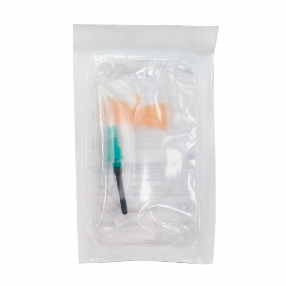 Игла одноразовая стерильная для взятия крови Rustech Игла-"бабочка" с луэр-адаптером 0,5х19мм (25Gх3/4''), катетер 19 см, 100 шт/уп
