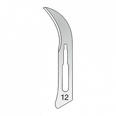 Лезвие для скальпеля, стерильное, № 12 (100 шт) KLS Martin